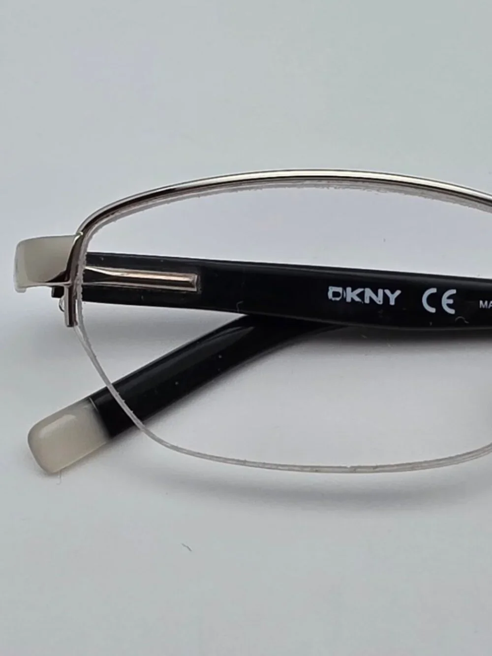 DKNY DY5514 1002 Silver Black Semi Rimless Eyeglasses Frame w/ Case 49-19-130